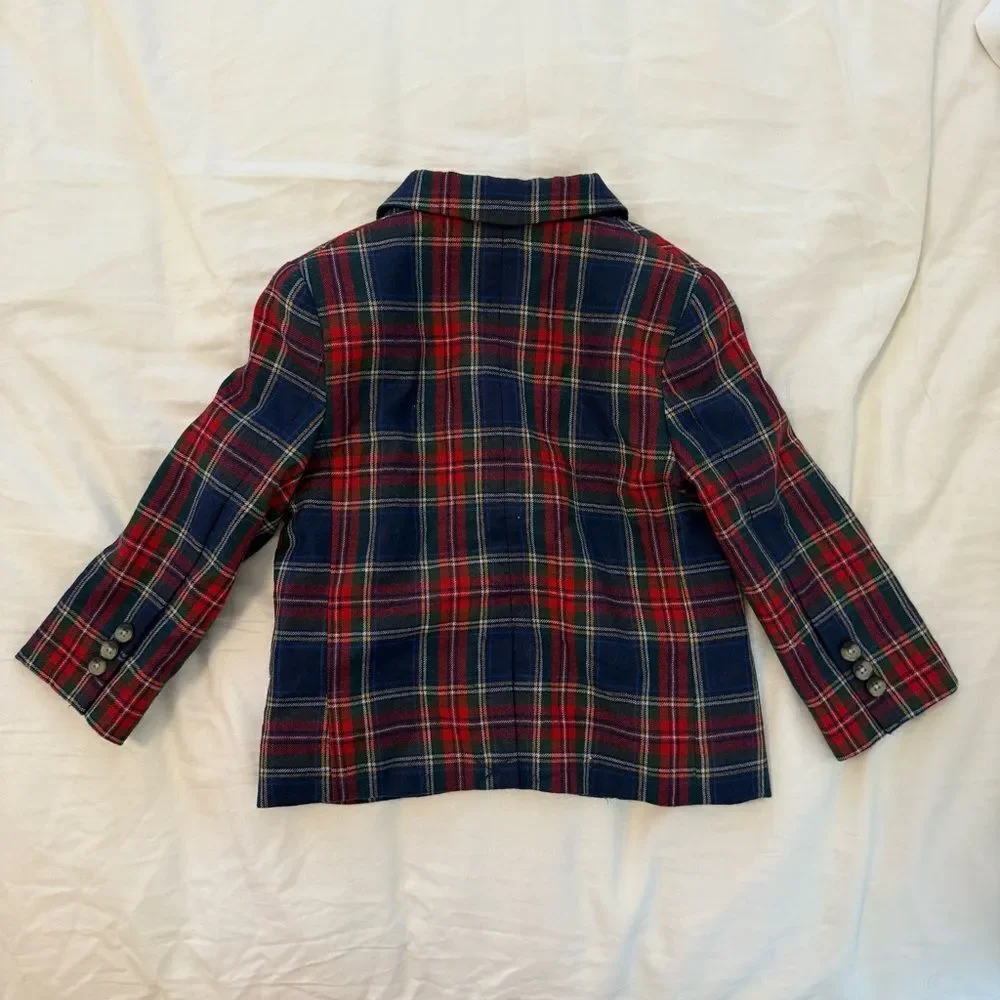 Janie and Jack Navy and Red Plaid Blazer - perfect Christmas tartan blazer!